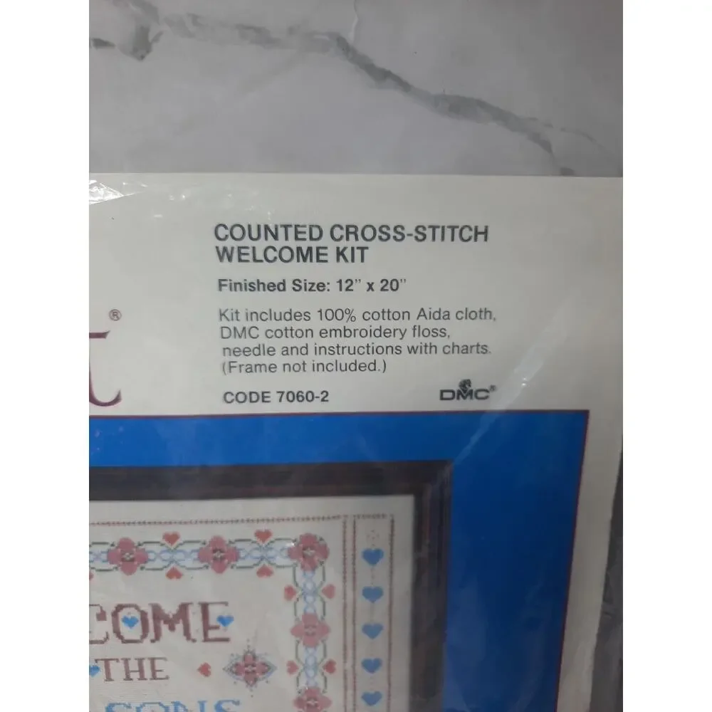 Vintage Current Counted Cross Stitch Kit Welcome Kit 7060-2 12x20